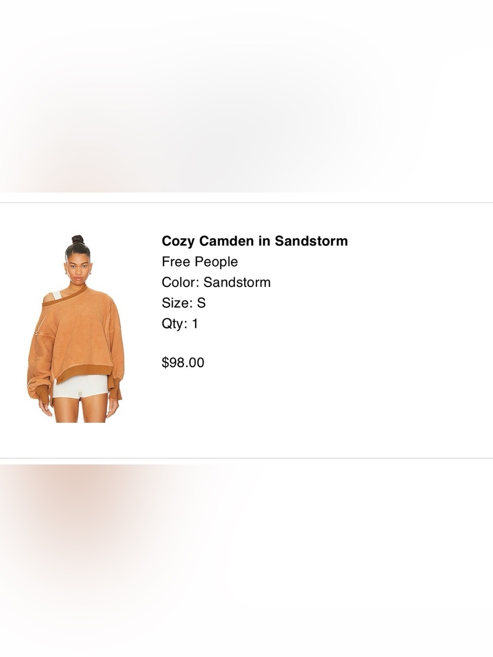 Free People We the Free Cozy Camden Sweatshirt in Sandstorm Sz Sm - Picture 4 of 13